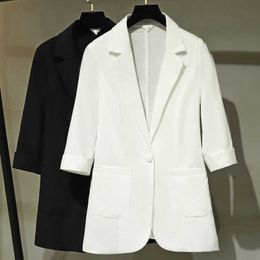Blazer Women Suit Jacket Women's Short Summer and Autumn plus Size Casual Suit Top Veste Femme X0721