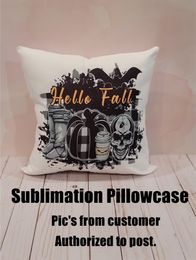 Sublimation White Pillow case 40*40 Thermal Transfer Thicken Cotton Feel Soft Pillowcover Subllimated Blanks Pillowcases without Inserts A02