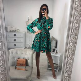 BEFORW 2021 Fashion Leopard Print Party Dresses Elegant vintage Polka Dot Dress Women Sexy Club Mini Dress Female Vestidos 210226