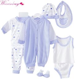 8PCS Newborn Baby Clothing Set Tracksuit Infant Boy Clothes Children Cloth Suit New Born Toddler Girl Boy baby clothing sets 210309