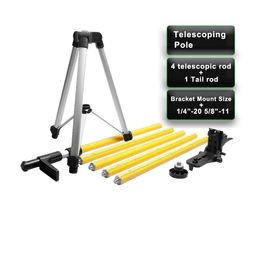 12 Ft./3.7m Laser Levels Tripod Telescoping Pole with 1/4-Inch by 20-Inch Mount for Rotary Included LP36 & 5/8"-11 Adapter