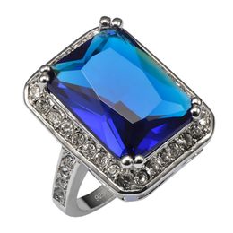 Exquisite Blue Crystal Zircon 925 Sterling Silver Good Quality Ring Beautiful Jewellery Size 7 8 9 10 11 F1559