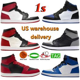 Университет Blue 1 баскетбольная обувь США склады быстрая доставка 1S Electro Orange Light Smoke Smoke Grey Hyper Chicago Patent Bread Roy