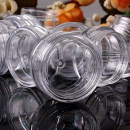 100pcs 2g 3g 5g Empty Plastic Cosmetic Makeup Jar Pots Transparent Sample Bottles Eyeshadow Cream Lip Balm Container Storage Box T255G