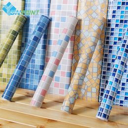 45cmX5m Self Adhesive Mosaic PVC Vinyl Wall Stickers Waterproof Wallpapers for Bathroom Kitchen Poster Wall Decals Home Decor 210308