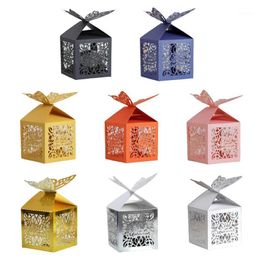 100pcs Butterfly Eid Ramadan Mubarak Decoration Paper Hollow Cut Candy Box Storage Islamic Muslim Party Supplies Gift Wrap