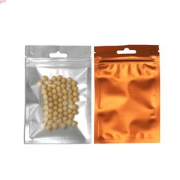 200pcs Matte Orange Zip Lock Plastic Package Bags Rclosable Aluminium Foil Mylar Pouches Heat Seal Zipper Bagshigh quatity