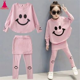 Girls Clothes Sets Autumn Spring Long Sleeve Tops + Pants 2PCS Tracksuit Children Clothing Set Kids Outfit 4 5 6 7 8 Years 211025