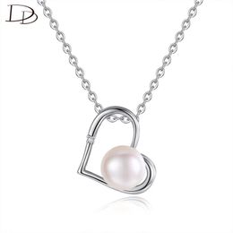 Pendant Necklaces DODO 8mm Natural Freshwater Pearl Heart Necklace For Women Small Zircon Inlay Elegant Bijoux Femme Link Chain Jewellery