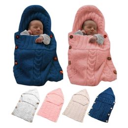 born Baby Wrapped Blanket Anti-shock Wrapping Towel Hooded Sleeping Bag Winter 211023