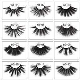 Wholesale 3D Dramatic Thick False Eyelashes 25mm Faux Mink Fake Eyelash Handmade Fluffy Wispy DIY Lashes Extension Eye Makeup Tool 1 Pair