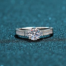 Diamond Excellent Cut Wide D Colour Good Clarity Moissanite Party Ring Silver 925 Wedding Jewellery