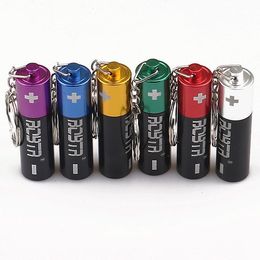 Creative keychain tobacco pipe battery multi Colour Aluminium mini cross border smoking pipes