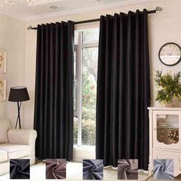 300cm Height Blackout Kitchen Ready Made Modern Black Curtains Doors For Living Room Blackout Bedroom Window Curtain Drapes 210913