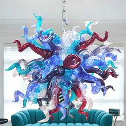 Modern Lamps Interior Lighting Living Room Creative Staircase Luxury Pendant Chandeliers Lights Murano Glass Crystal Chandelier