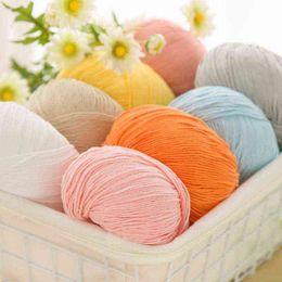 1PC 50g/ball Soft Milk Cotton Baby Yarn Crochet Yarn Wool Yarn For Hand Knitting Crochet Worsted Wool Thread Needlework Y211129