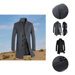 Men's Trench Coats Winter Stylish Pure Color Slim Fit Coat Top Men Solid For Office