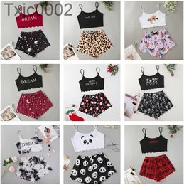 Women Tracksuits Two Piece Set Designer Best Sell Printed Suspender Strapless Tops Shorts Letters Pattern Printed Lovely Home Clothes Suits 19 Colours