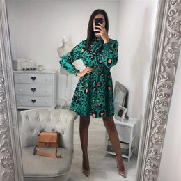 BEFORW 2021 Fashion Leopard Print Party Dresses Elegant vintage Polka Dot Dress Women Sexy Club Mini Dress Female Vestidos 210223