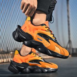 Original Design Orange Mens Chunky Sneakers Streetwear Platform Ugly Shoes Men Sneakers Hip Hop Men Casual Shoes zapatos hombre