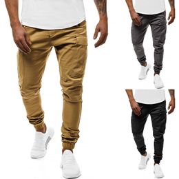 E-Baihui 2021 Autumn Winter Fashion Pants European American Style Trend Men's Foot Pocket Design Solid Colour Simple Sports Trousers K55