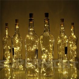 10X include battery 2M 20-LED Copper Wire String Light with Bottle Stopper for Glass Bottle Decoration Christmas string lights Y200903