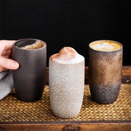 Japanese Retro Tea Cups 230ML Porcelain Water Cup Vintage Household Espresso Coffee Mug Ceramic Latte cup Stoare 220311