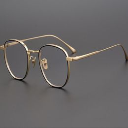 Fashion Sunglasses Frames Japanese Handmade Pure Titanium Eyewear Frame Vintage Women Myopia Eyeglasses Top Quality Prescription Optical Gla