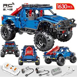 1630PCS City Remote Control Pickup vehicle Model Bricks RC/non-RC Trucks Off-road Racing Car Building Blocks Toys For Children Q0624