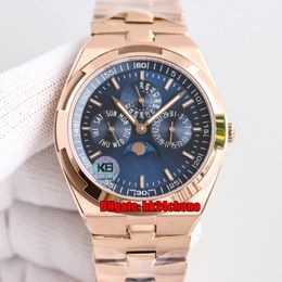 5 Style K6F Watches 4300V/120R-B509 Overseas Ultra-Thin Perpetual Calendar Cal.1120 Automatic Mens Watch Blue Dial Rose Gold Bracelet Gents Wristwatches