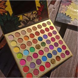COCO 56 Colours Neon Eyeshadow Makeup Textured Shadows Palette, Colourful Highly Pigmented Rainbow Matte Shimmer Glitter Rose Golden Eye Shadow Make Up Pallet Gift Set