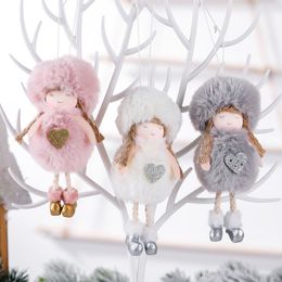 Christmas Decorations Plush Angel Pendant Creative Mesh Sequined Antlers Doll Christmas Tree Ornament w-01019