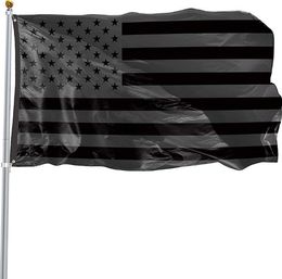 3x5ft Black American Flag Polyester No Quarter Will Be Given US USA Historical Protection Banner Flag Double-Sided Indoor Outdoor SN2477