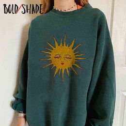 Bold Shade Goblincore 90s Indie Clothes Sweatshirt Crewneck Long Sleeve Print Fashion Hoodies Women Vintage Style Sweatshirts Y1118