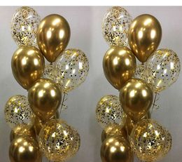 15pcs Metal Chrome Gold Silver Balloons Confetti Set Rose Gold Party Birthday Wedding Decorations New Year Decor Helium Globos