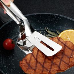 Stainless Steel Kitchen BBQ Bread Utensil Barbecue Tong Fried Fish Steak Clip Shovel Clamps Meat Vegetable Meat Clamp JJE13110