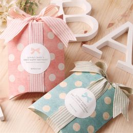 Pillow Candy Box Kraft Paper Christmas Gift Packaging Boxes Wedding Favors Birthday Party Decorations