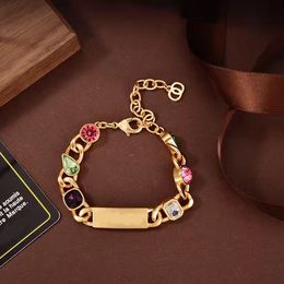 Fashion gold Colour diamond letter nameplate bracelet ladies for women party engagement Jewellery