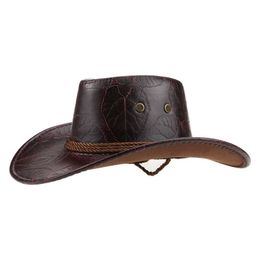 Cloches Sale Cowboy Hat Men/women Horse Riding Sun Leather Outdoor Wide Brim Cap Travel Performance Western Hats Visor