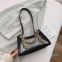 2020 summer new shoulder bag fashion transparent female chain hand lady PU shopping C0508