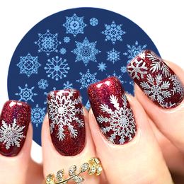 nail stamping christmas UK - 1pc Stamping Plates for Nail Art Halloween Christmas Snowflakes Stencils Manicure Image Mold Accessories Tool LASTZM XYS XYE