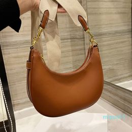 Half Moon Shoulder Bag Handbag Coin Purse Fashion Simple Underarm Bags Ladies Cowhide Handbags Clutch Brown Genuine Leather Wallets