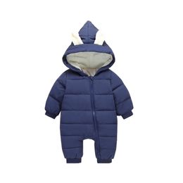 HYLKIDHUOSE Winter Infant Rompers born Jumpsuit Hooded Warm Children Outdoor Kids Baby Girls Boys 211101