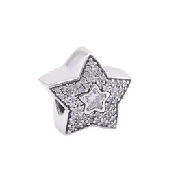 Christmas gift 925 Sterling Silver Beads Fits DIY Charms Bracelet Stars European Charm Women Jewelry Findings