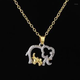 Pendant Necklaces Korean Version Fashion Cute Two-color Small Elephant Necklace Personality Contracted Alloy Animal Sweater Chain Accessorie