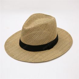 Summer hand made Sun Cap women man straw hat women outdoor beach sunshade ladies nature salt grass Top hats Breathable