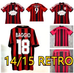 2014 2015 Kaka Home Shirt Torres #9 Retro soccer jerseys Honda El Shaarawy de Jong Muntari Pazzini 14 15 classic football shirt