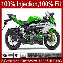 Injection Body For KAWASAKI NINJA ZX 6R 600CC 6 R 636 600 CC ZX6R 13 14 15 16 17 18 12No.47 ZX-636 ZX-6R ZX600 ZX636 2013 2014 2015 2016 2017 2018 OEM Fairing Kit green white