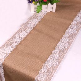 Mats & Pads Cloth Table Wedding Lace Supplies Jute Flag Party Burlap Linen Vintage