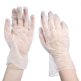 Disposable Gloves 20 Pcs Transparent Plastic Food Prep Safe Pet Care Cooking Kitchen Restaurant Bowl Dishwashing